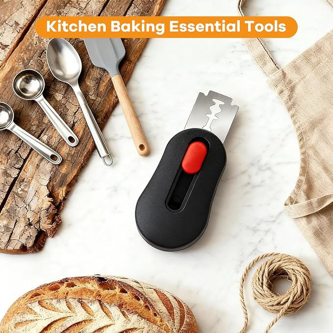 2 Pcs Bread Lame Sourdough Scoring Tool, Magnetic Bread Scoring Tool for Bread Baking, Bread Razor for Homemade Bread, Sourdough Bread Scorer Tool, Includes 12 Razor Blades