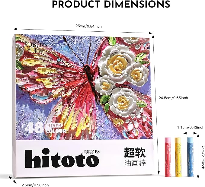 rubens Soft Oil Pastels Set (48 Macaron Colors), Professional Creamy Texture Oil Pastels for Easy Blending, Layering, Dreamy Art Supplies for Artists, Beginners & Adults