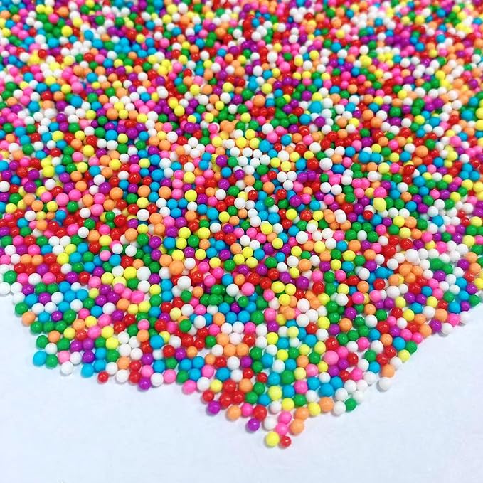 Sentovac Edible Rainbow Nonpareils Sprinkles 2mm Colorful Mini Peals Sprinkle for Cake Decorating Sugar Candy Baking Cookie Cupcake Topper Decorations Wedding Party Valentine Supplies