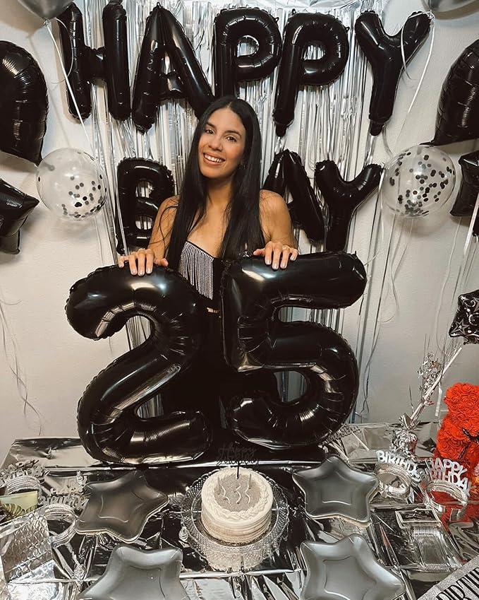 Black Number 3 Balloon 40 Inch, 3rd Birthday Celebration Supplies for Girls Boys Women Men, 3 Balloon for Girls Boys Theme Party