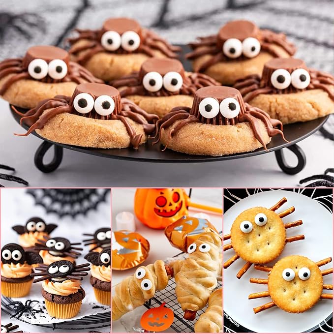 Sentovac Candy Eyeballs Eyes Edible Sprinkles Mix Size Cookie Cake Cupcake Toppers Decorations Candy Eyes for Christmas Halloween Easter Cake Decorations Supplies（7mm 10mm 18mm）