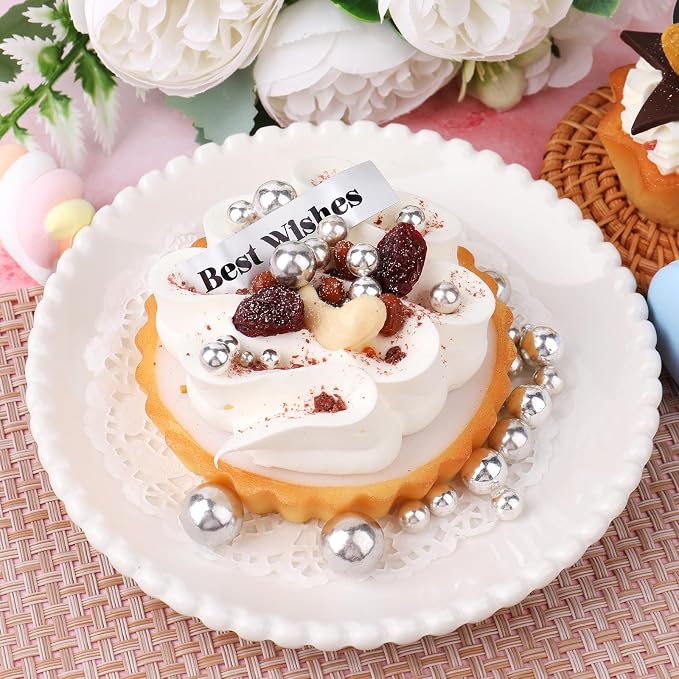 Gold and Silver Pearl Sprinkle for Cake Decorating(2-Pack), 4 Sizes Sugar 9.2oz, Cupcake, Ice Cream, Donuts, Macaron Toppings Supplies (2mm, 4mm, 7mm, 1cm)
