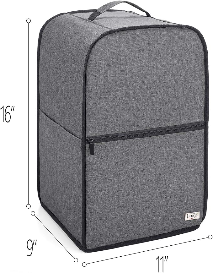 Luxja Food Processor Cover for Cuisinart and Hamilton Beach 10-14 Cup Processor, Food Processor Dust Cover with Accessories Pockets, Gray
