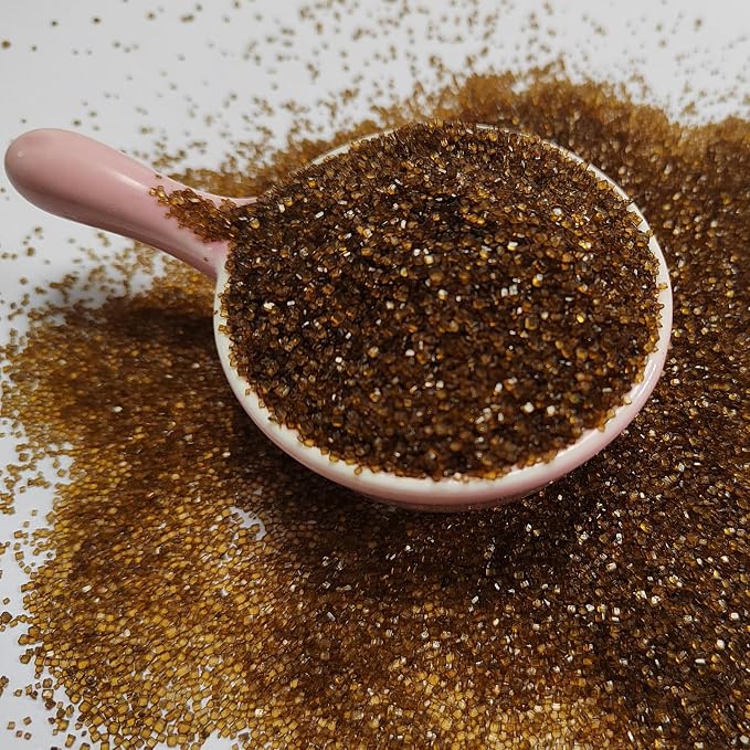 Brown Sanding Sugar Sprinkles, Brown Sugar Crystals, Edible Sparkling Sprinkles for Cake Cupcake Decorating, Baking Cake Decorations, Cookies Ice Cream Toppings, Wedding Party Christmas Supplies 130g/4.6oz
