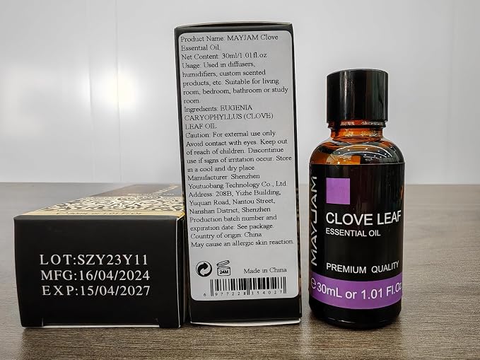 MAYJAM Clove Essential Oil for Diffuser Soap Candle Making, 1.01fl.oz | Long Lasting Scents, Clove Oil for Skin, Hair Care