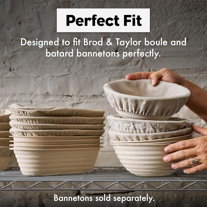 Brod & Taylor Batard Banneton Liner for Sourdough & Artisan Bread Baking – Proofing Liner Made From 100% Natural Linen (1-Pack)