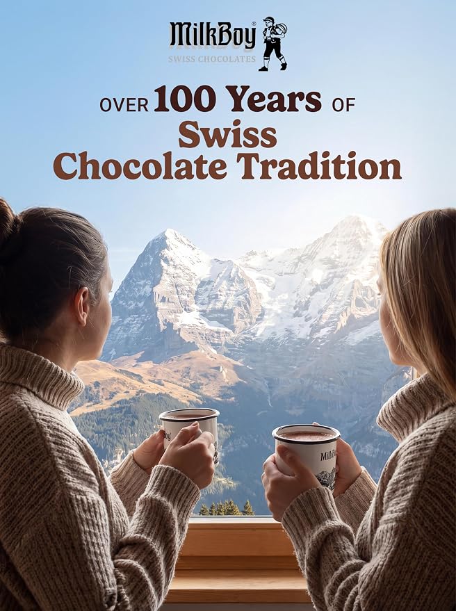 MilkBoy Dairy Free Hot Chocolate Mix - Gluten Free Swiss Cocoa Drink Powder, Vegan Hot Cocoa Mix, Gourmet Swiss Chocolate Drink, Kosher, Rainforest Alliance Certified - 12 oz Can
