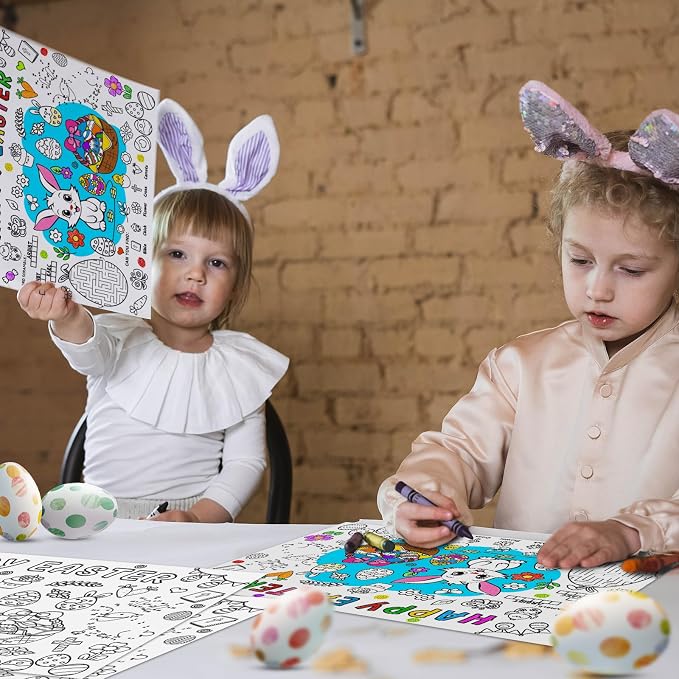 45pcs Easter Disposable Coloring Placemats Easter Day Crafts for Kids Party Favors Coloring Poster School Classroom Activities Paper Table Mats