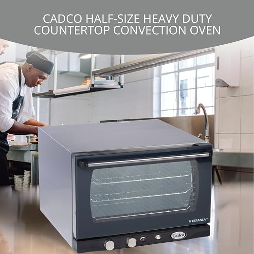 Cadco XAF-113 Heavy-Duty Countertop Convection Oven with Manual Controls and Humidity, Stainless Steel, NSF, 120v, For Commercial Use, 120 lbs.
