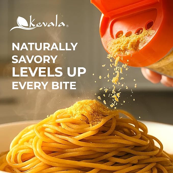 Kevala Nutritional Yeast - 8.5 oz, Premium Fortified Yeast, Large Flakes | Cheese Substitute with Vitamin B, Nutritious Seasoning with Cheesy Flavor for Cooking at Home, Plant Protein Source