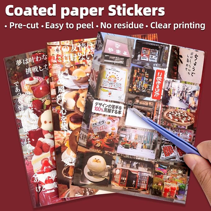 Japanese Food Style Sticker Scrapbooking Supplies for Junk Journal, 40 Sheets Stickers TZ013003