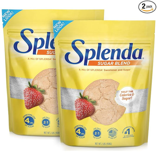 SPLENDA Low Calorie Sweetener for Baking Resealable Bag, Sugar Blend, 32 Ounce (Pack of 2)