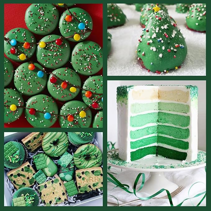 Oil Based Food Coloring for Chocolate, 20ml Edible Dark Green Oil Based Food Coloring Gel for Cake Decorating, Sugar, Candy Melts, Baking, Cookies, Frosting, Cream- 0.7 Fl. Oz(Dark Green)