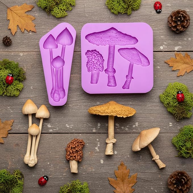 Mushroom Chocolate Mold Mushroom Silicone Mold for DIY Cake Decorating, Chocolate Candy, Sugar Craft, Epoxy Craft, Fringe Clay