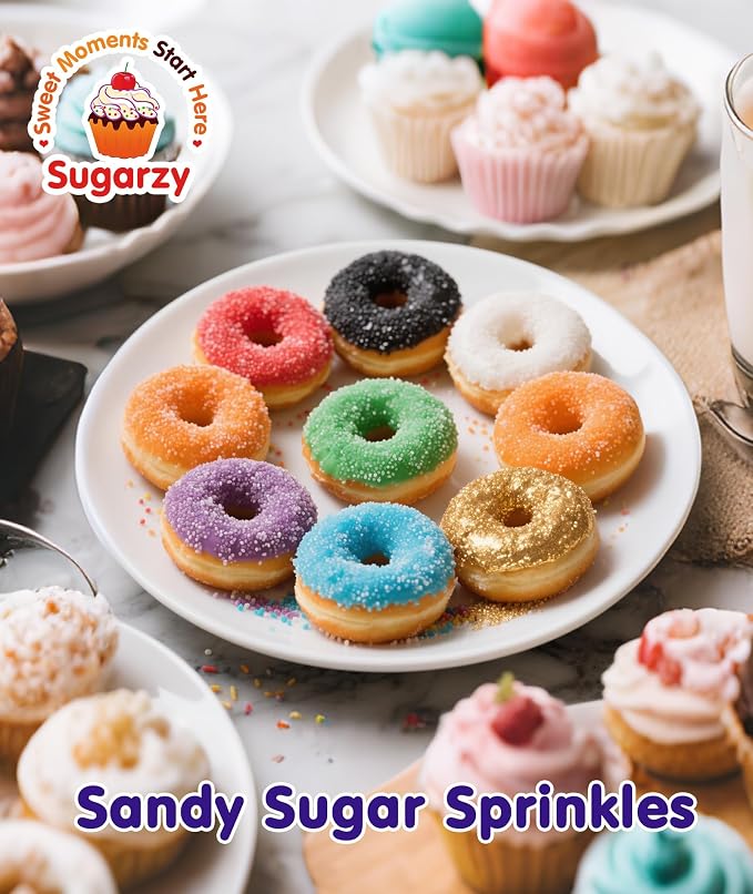 Edible Purple Sanding Sugar Sprinkles,King Cake Sugar,Edible Crystals for Cake Decorating,150g,Coarse Sugar Sprinkle Mix for Baking,Donuts,Cookies,Ice Cream,Fondant Cake,Caramel Apples,Cupcakes,Desserts Topper Mardi Gras Decoration Supplies