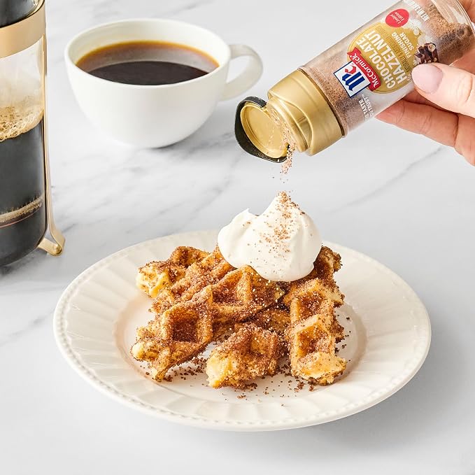 McCormick Finishing Sugar, Chocolate Hazelnut, Limited Edition, Rich Cocoa and Roasted Hazelnut Notes, For Cookies, Ice Cream, Dessert, Beverages, and More, 3.61 oz (Pack of 2)