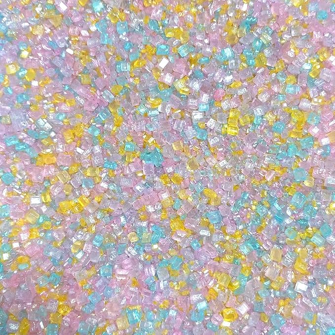 Sentovac Pastel Sugar Crystals for Baking Edible Spring Easter Coarse Large Crystals Sparkling Sugar Sprinkles Cake Cookie Cupcake Topper Ice Cream Decoration Supplies