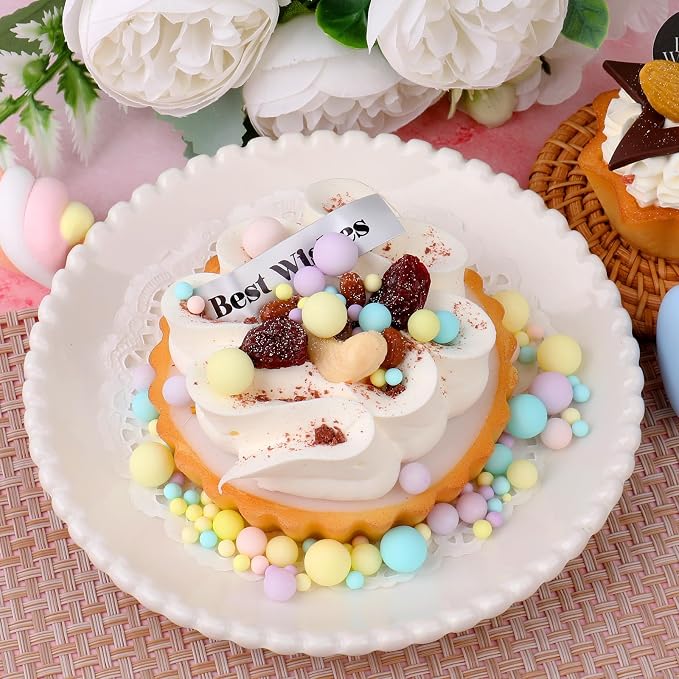 Pastel Pearl Sprinkles for Cake Decorating, 6 Sizes Mix 4.6 oz Edible Pearl Sugar Easter Sprinkles for Ice Cream Baking Cupcake Cookie Dessert