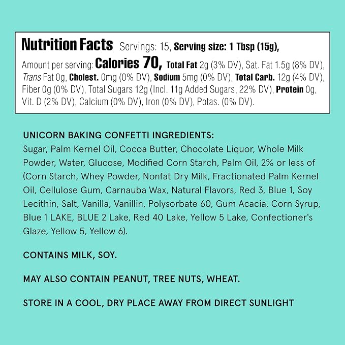 Fancy Sprinkles Unicorn Baking Confetti | Crunchy Jimmies, Chocolate Gems, Candy-Coated Morsels & Star Confetti | Cookie Mix-In & Cake Batter | Girls Birthday & Unicorn Party | 8 oz (2 Pack)