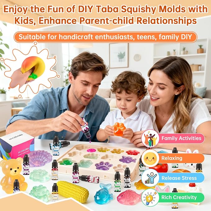Silicone Pigment Set, 16 Colors Liquid Silicone Coloring Paste for Silicone Mold and Handmade DIY Craft Projects, Pastel & Bright Colors, 10 ml Each