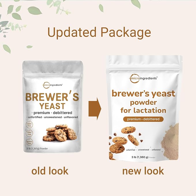Brewers Yeast Powder for Lactation, 3lbs (90 Servings) | Debittered Brewers Yeast for Breastfeeding Support | Great for Lactation Cookies & Tea | Rich Vitamin B Complex & Protein Source | Non-GMO