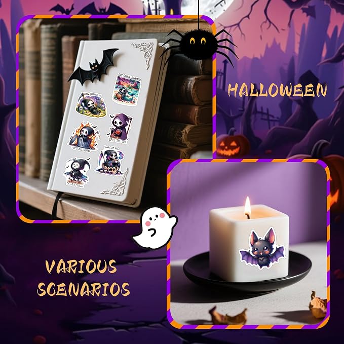 Halloween Stickers for Journaling & Scrapbooking - 130+ Cute Spooky Planner Decals| Vintage Aesthetic Junk Journal Craft Supplies