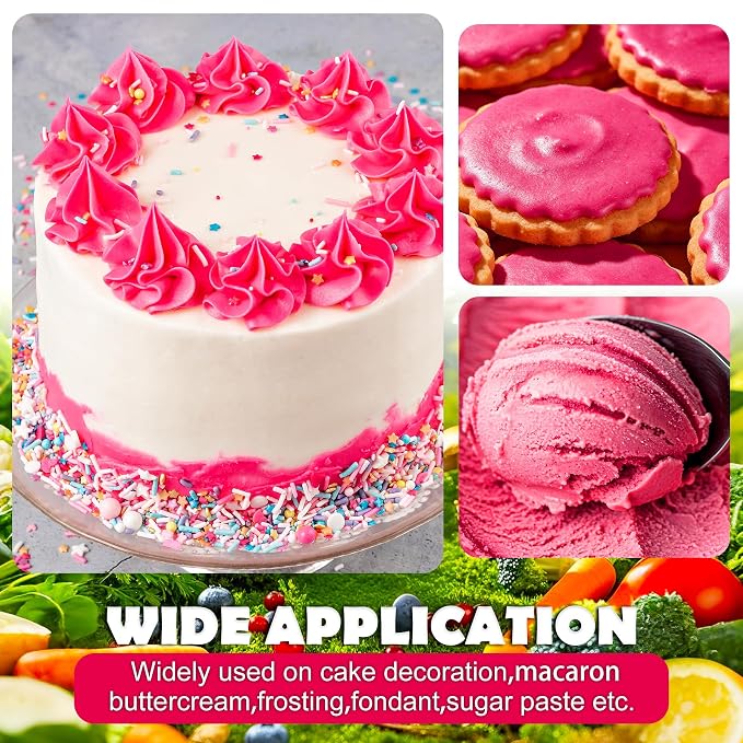 Natural Pink Food Coloring - Dye Free Natural Food Dye, FD&C Artificial Dye Free Liquid Food Coloring for Baking, Cake Decorating, Frosting, Icing, Easter Eggs, Fondant, Cookies & More, 2 fl. oz