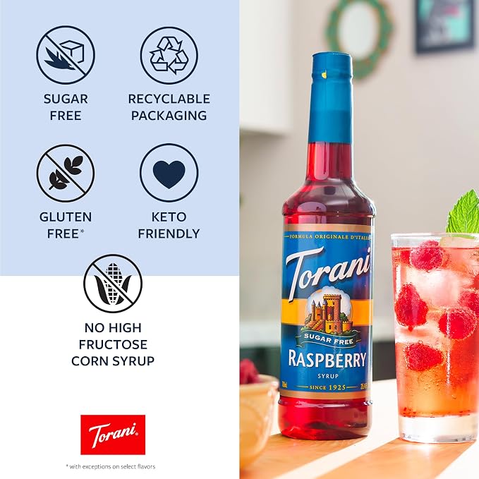 Torani Sugar-Free Flavored Drink Syrup, Brown Sugar Cinnamon, 12.7 Fl Oz Bottle (Pack of 4)