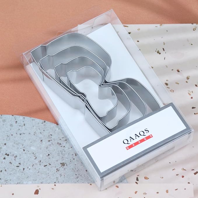 Glasses Sunglasses Cookie Cutter Set for Baking, 5/4/3/2 inch, 4 Piece, Stainless Steel