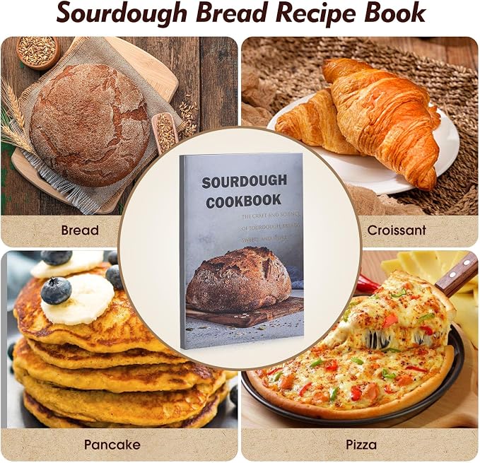 Friheten Sourdough Starter Kit,Sourdough Bread Baking Supplies,40oz Sourdough Starter Jar,Banneton Bread Proofing Basket Set with 9" Round & 10" Oval,Sourdough Bread Baking Tools