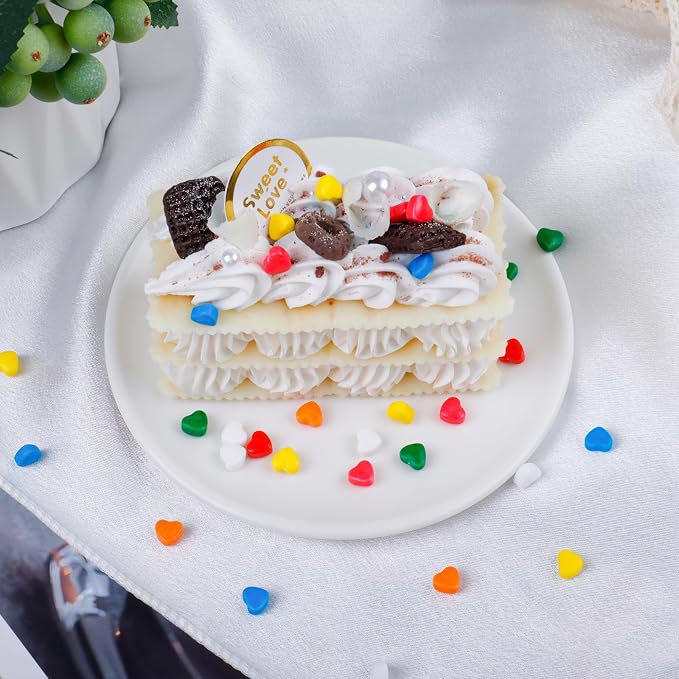 Rainbow Heart Sprinkles for Baking, Edible Birthday Sprinkles for Cake Decorating, Cookies, Ice Cream and Macaron Toppings