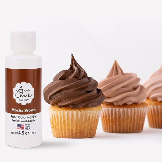 Ann Clark Mocha Brown Food Coloring Gel Large 4.5 oz Professional Grade Made in USA