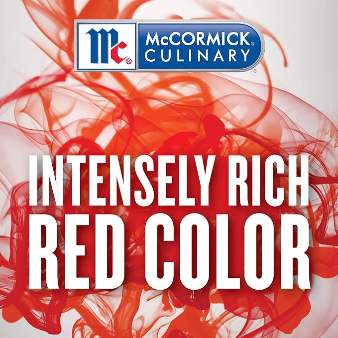 McCormick Culinary Red Food Coloring, 16 fl oz (Pack of 6) - Six 16 Fluid Ounce Bottles of Red Food Coloring Liquid for Adding Rich Color to Cakes, Cookies, Icings, and More