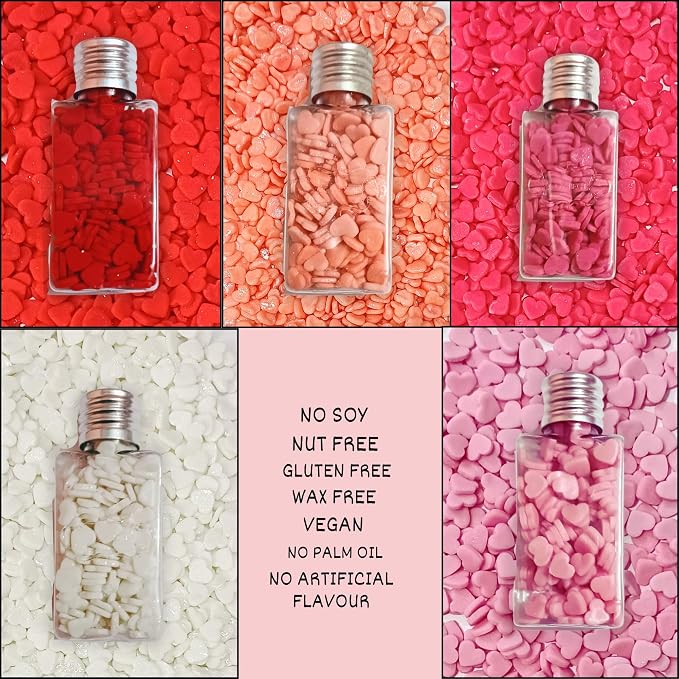Confect Valentine Heart Sprinkles – Red, White & Pink Edible Sprinkle Mix | Pack of 5 for Cake, Cupcake, Cookie & Dessert Decorating | Celebration & Baking Sprinkles | Vegan, Gluten-Free – 5 Oz