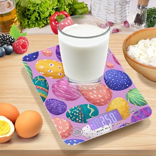 Food Scale Kitchen Scale for Baking Cooking Digital Food Weighing Measuring Scale Small Waterproof Electric Food Scale Colorful Cute Easter Eggs