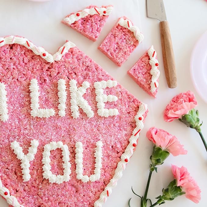 Sweets Indeed Valentines Day Dye-Free Pink Sanding Sugar | Natural Pink Decorating Sugar for Cakes, Cupcakes & Cookies | No Artificial Dyes, Gluten-Free | 3.35 ounces