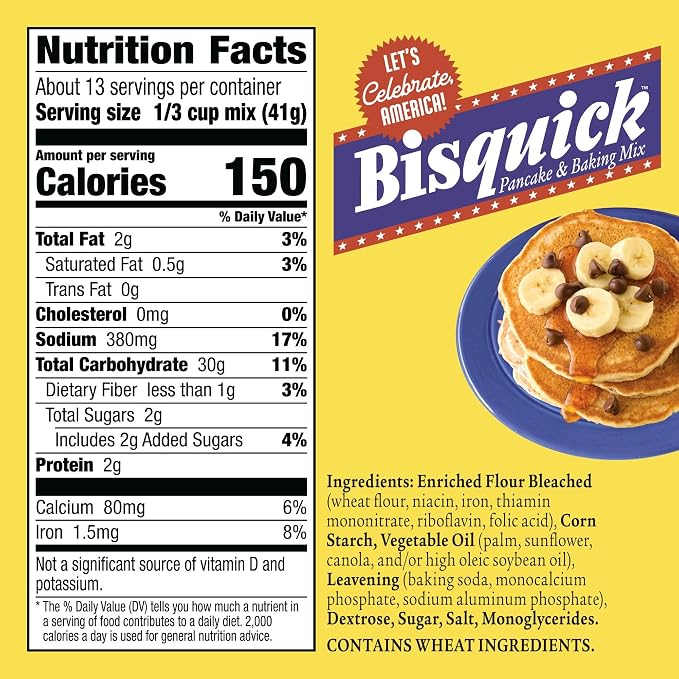 Betty Crocker Bisquick Pancake and Baking Mix, Original, Makes About 30 Pancakes, 20 oz