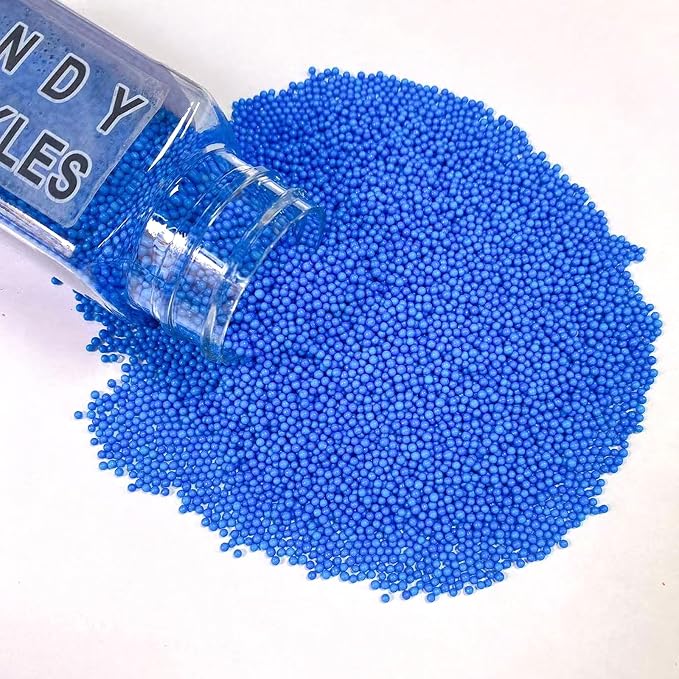 PhilaeEC Royal Blue Nonpareils Sprinkle 2mm Mini Peals Sprinkle Edible for Cake Decoration Cupcake Topper Cookie Baking Decorations Halloween Christmas Valentine Supplies