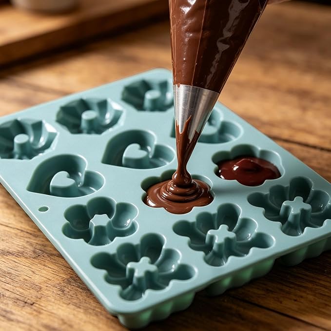 Donut Pan, 12 Cavity Silicone Donut Baking Pan, Non-Stick Silicone Doughnut Pan Food Grade Cake Mold for Jello, Cupcake, Doughnut Donut, Cornbread, Brownie