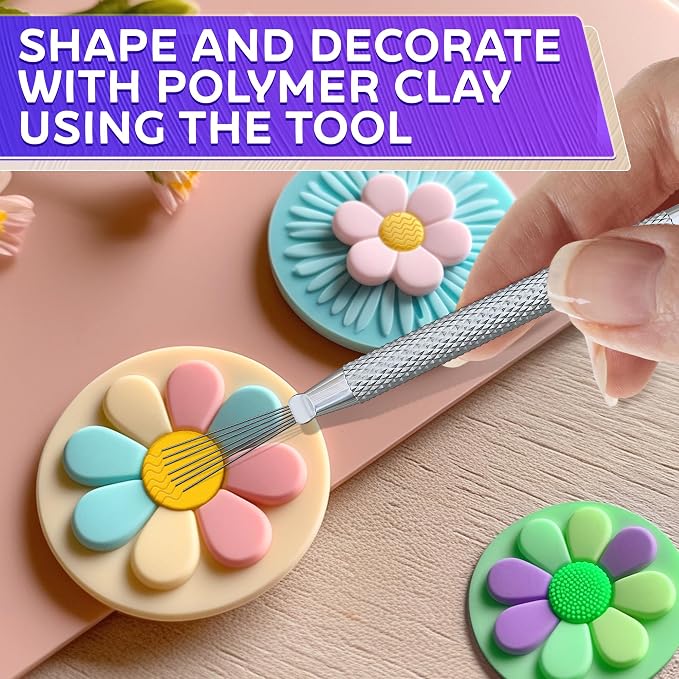 2 Pcs Pottery Scoring Tool – 5.33 Inch Clay Scoring Tool with Feather Wire Texture Stainless Steel Tip & Aluminum Alloy Handle – Ideal for Pottery, Ceramic, Polymer, Air Dry Clay Sculpting & Texturing