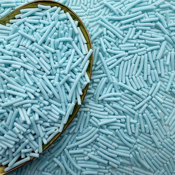 CandiJumpin Baby Blue Jimmy Sprinkles, Light Blue Sprinkles for Cake Decorating Edible Cake Jimmies Edible Crunchy Jimmies Ice Cream Toppings, Baby Shower Party Wedding Christmas Supplies 3 OZ
