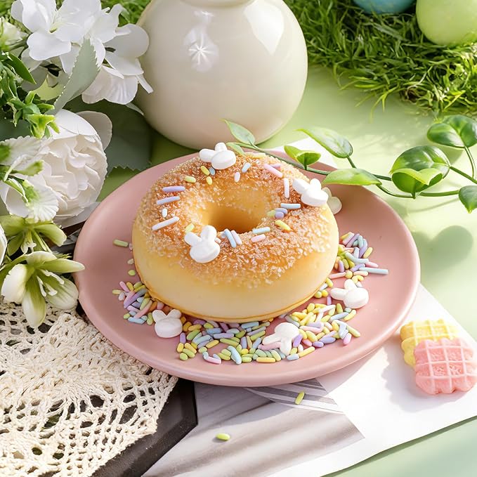 Easter Sprinkles for Baking, 4.6oz Edible Pastel Sprinkles with Candy Bunny Jimmies for Baking Cakes Cupcakes Cookies