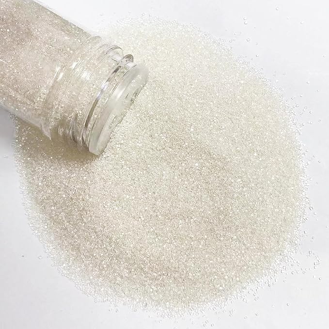 PhilaeEC White Sanding Sugar Edible Sparkling Crystals for Baking Cake Decoration Cookie Ice Cream Cupcake Toppers Wedding Party Valentines Halloween Christmas Supplies 5oz