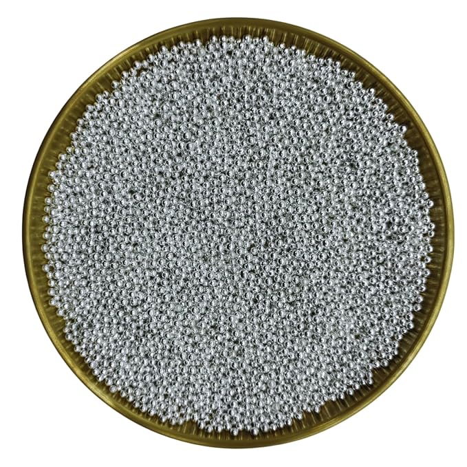 Edible Silver Pearl Sugar Sprinkles Candy 2mm Mini Pearls Cake Decorations Cupcake Toppers Cookie Decorating Perfect for Wedding Party Valentine Halloween Christmas Supplies 3OZ