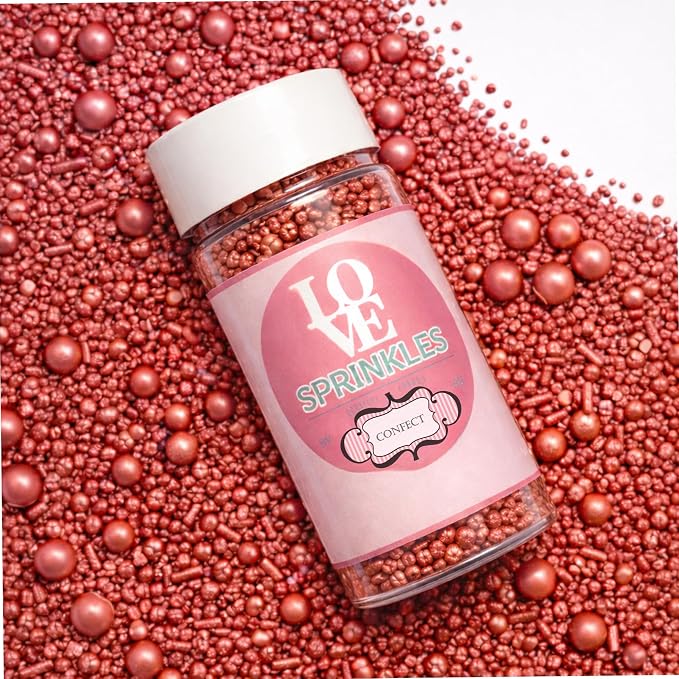 Confect Copper Sprinkles – Premium Metallic Copper Pearl Cake & Cupcake Sprinkles (4.2 oz / 120g) – Bake Stable, Soft Chew, No Synthetic Dyes – Edible Decorating Sprinkles for Cookies & Baking