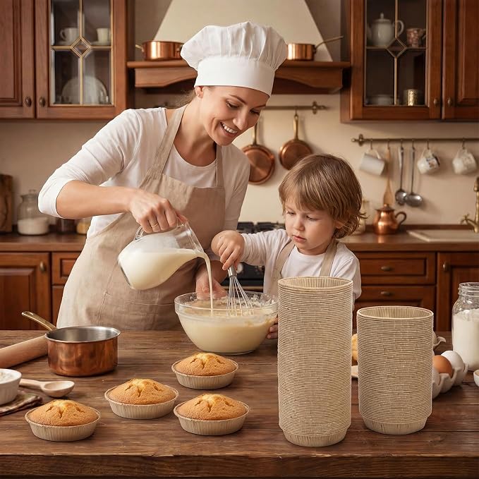 SOUJOY 200 Pcs Paper Mini Tart Pans for Baking, 4 Inch Disposable Pie Tins, Non-stick Quiche Pie Pans for Individual Small Cakes, Cinnamon Rolls, Desserts, Oven Microwave Air Fryer Safe