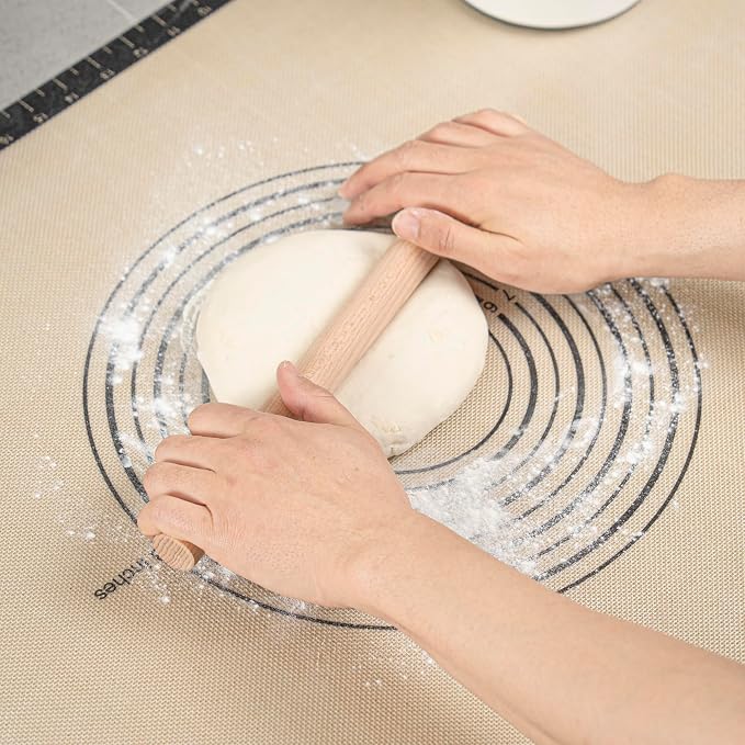 Restaurantware Wood Rolling Pin 1 Count 12 Inches Beech Wood Baking Tool, Dough Roller Handle-Less Pastry Rolling Pin Dowel Design Beige for Professional or Home Bakers