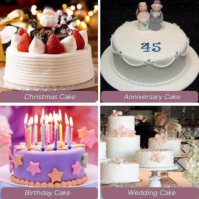 Herogo Cake Pans Set of 2, 6'' x 3'' Stainless Steel Deep Round Baking Pans, for Layer Birthday Wedding Christmas Cakes, Deep Side & One-piece Construction, Oven & Dishwasher Safe