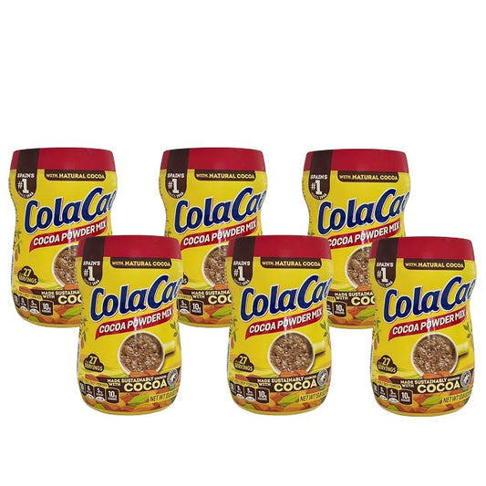 Cola Cao Cocoa Powder Mix 6 PACKS 13.8 oz (390 g) per unit. Colacao chocolate drink mix. Colacao original España. Natural Cocoa with no additives. About 27 servings per unit. (6)
