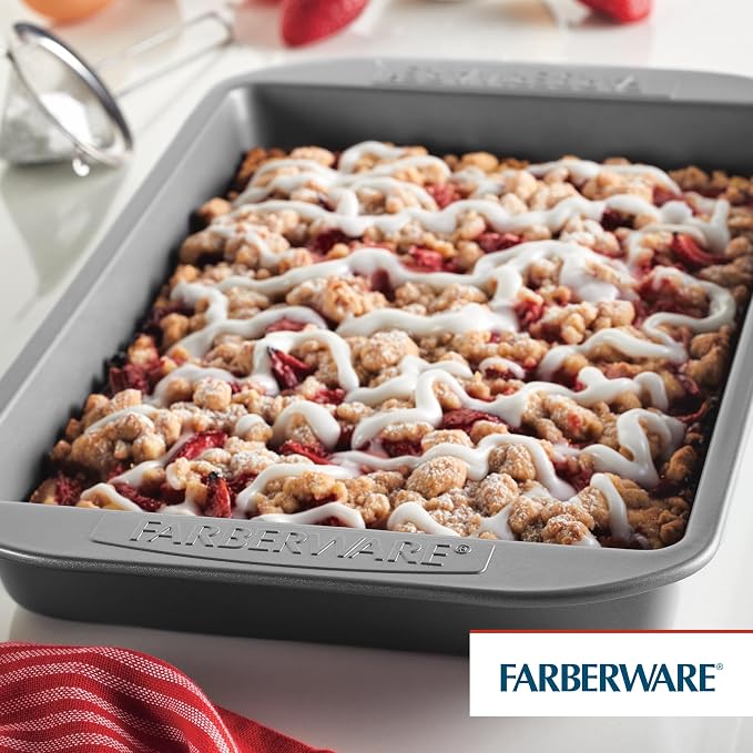 Farberware Nonstick Bakeware 9x13 Baking Pan, Rectangular Cake Pan, Gray